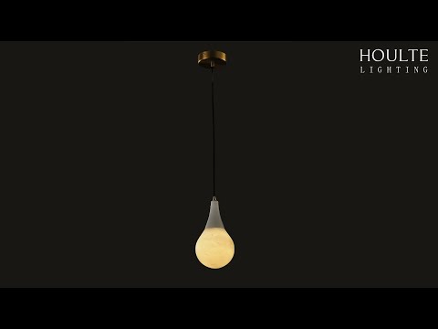 Ares Alabaster Modern Water-Drop Pendant 6"D