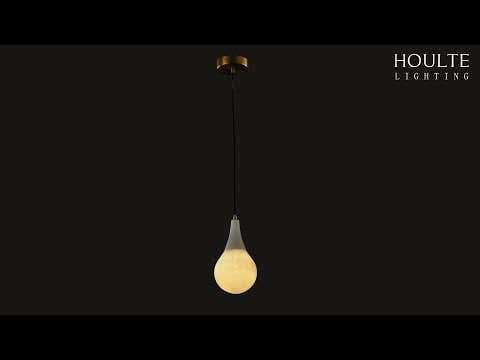 Ares Alabaster Water-Drop Pendant 6"D