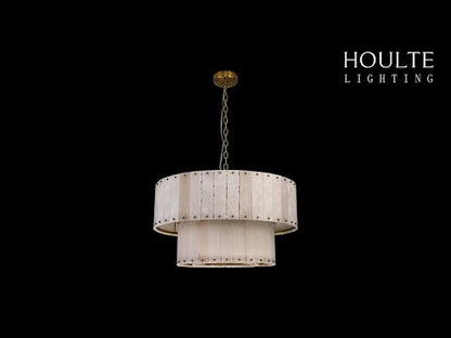 Nivislight Alabaster 2-Tier Round Chandelier 32"
