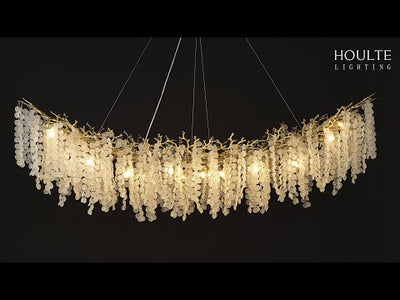Shiro Noda Crystal Tree Branch Linear Chandelier 72"W
