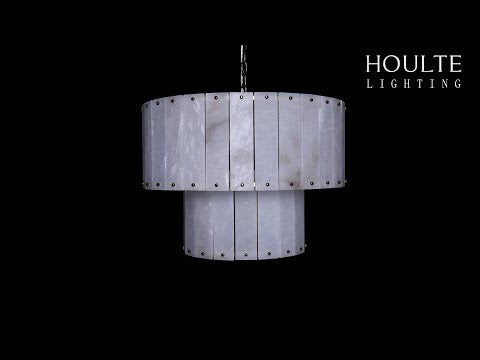Nivislight Alabaster 2-Tier Round Chandelier 24"