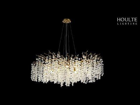 Lustre Branches Crystal Round Chandelier for All Rooms 30"D