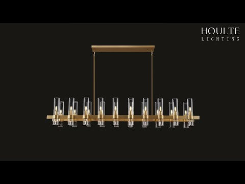 Cylora Glass Tube Rectangular Chandelier 54"