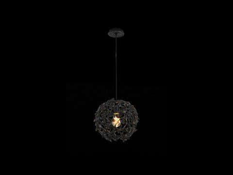 Elara Black Spherical Cage Chandelier 22"D