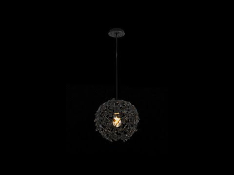 Elara Black Spherical Cage Chandelier 22"D