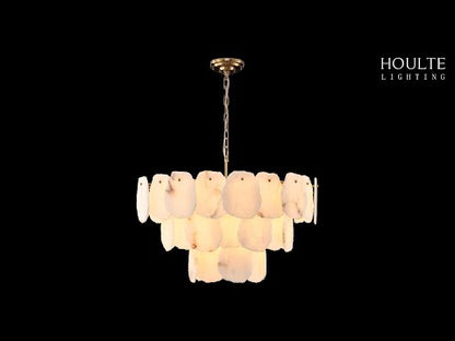 Moira Alabaster Multi-Tier Round Chandelier 32"D