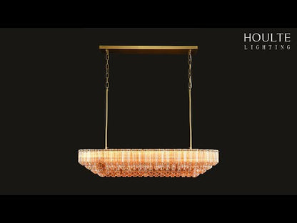 Ethereal Radiance Crystal Rectangular Chandelier 43"L