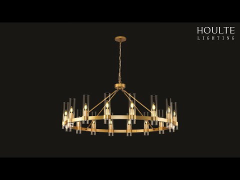 Cylora Glass Tube Round Chain Chandelier 60"