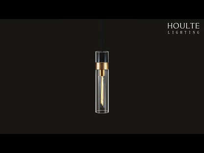 Cylora Glass Tube Pendant 5"D