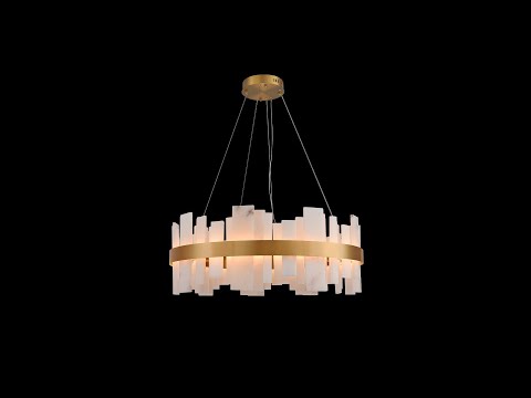 Nocturne Alabaster Round Chandelier 32"