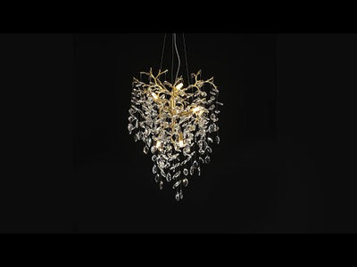 Frostleaf Crystal Grand Cascade Branches Chandelier 21"D