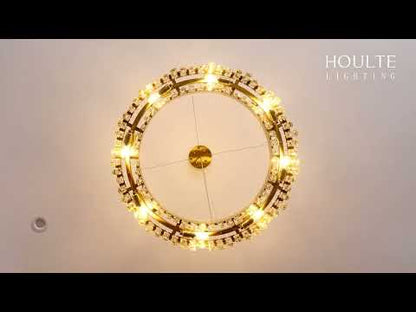 Stellara Crystal Strip Round Chandelier 40"D