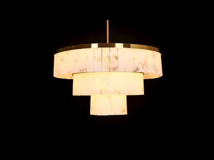 Solmare Alabaster Round Chandelier 34"