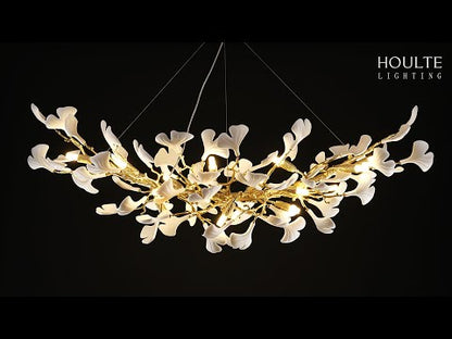 Twilight Branches Ceramic Glow Rectangular Chandelier 55"