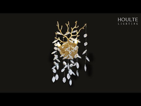 Frostleaf Crystal Branch Wall Sconce 10"H