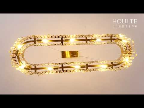 Stellara Crystal Strip Oval Chandelier 36"