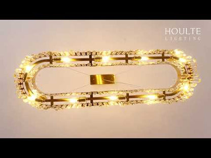 Stellara Crystal Strip Oval Chandelier 52"