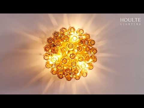 Celestial Drop Round Glass Flush Mount 12.6"D