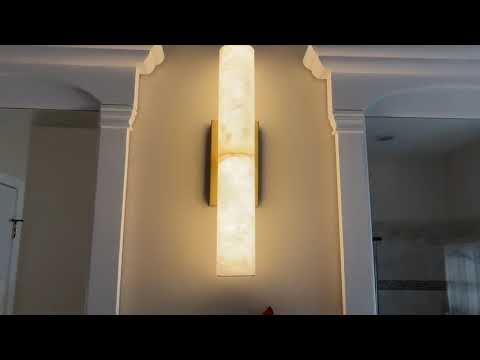 Sylvia Palladian Alabaster Wall Sconce 20"H