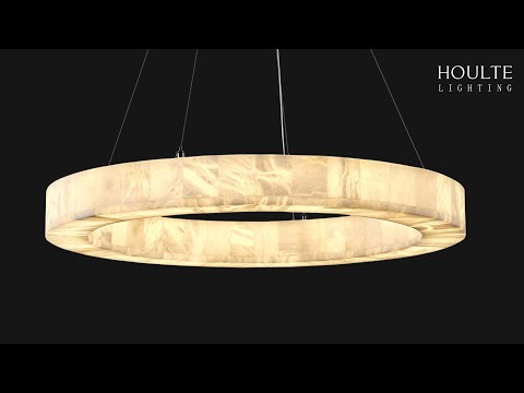 Soluna Alabaster Round Chandelier 30"D