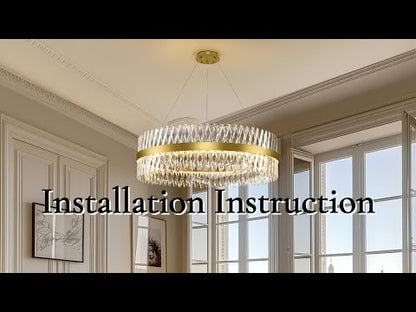 Vetro Prism Crystal Round Chandelier 31.5"D