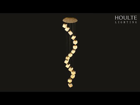 Dave Alabaster High Ceiling Staircase Chandelier 20"D