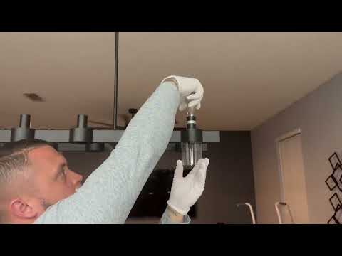 Cylora Glass Tube Rectangular Chandelier 54"W