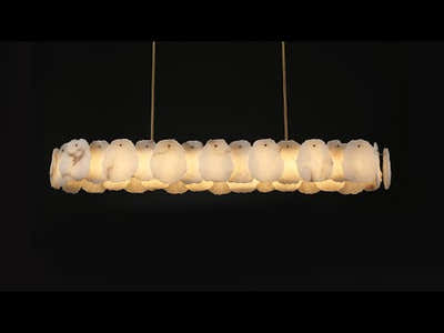 Moira Alabaster Oval Chandelier 58"W