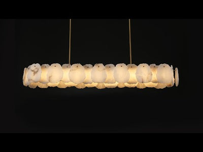 Moira Alabaster Oval Chandelier 58"W