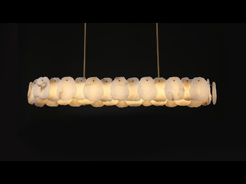 Moira Alabaster Oval Chandelier 58"W