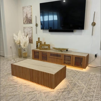 Isla Oak Sintered Stone Rectangle Coffee Table 47"