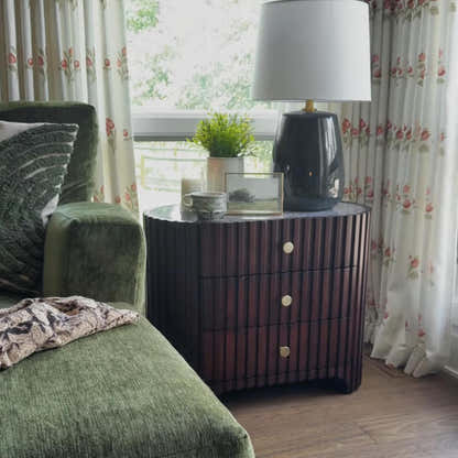 Sinclair Fluted Stone Nightstand 30"W