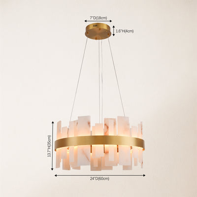 Nocturne Alabaster Round Chandelier 24"