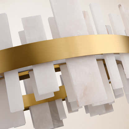 Nocturne Alabaster Round Chandelier 24"