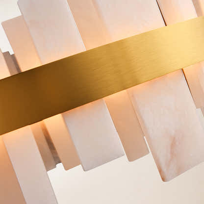 Nocturne Alabaster Round Chandelier 24"