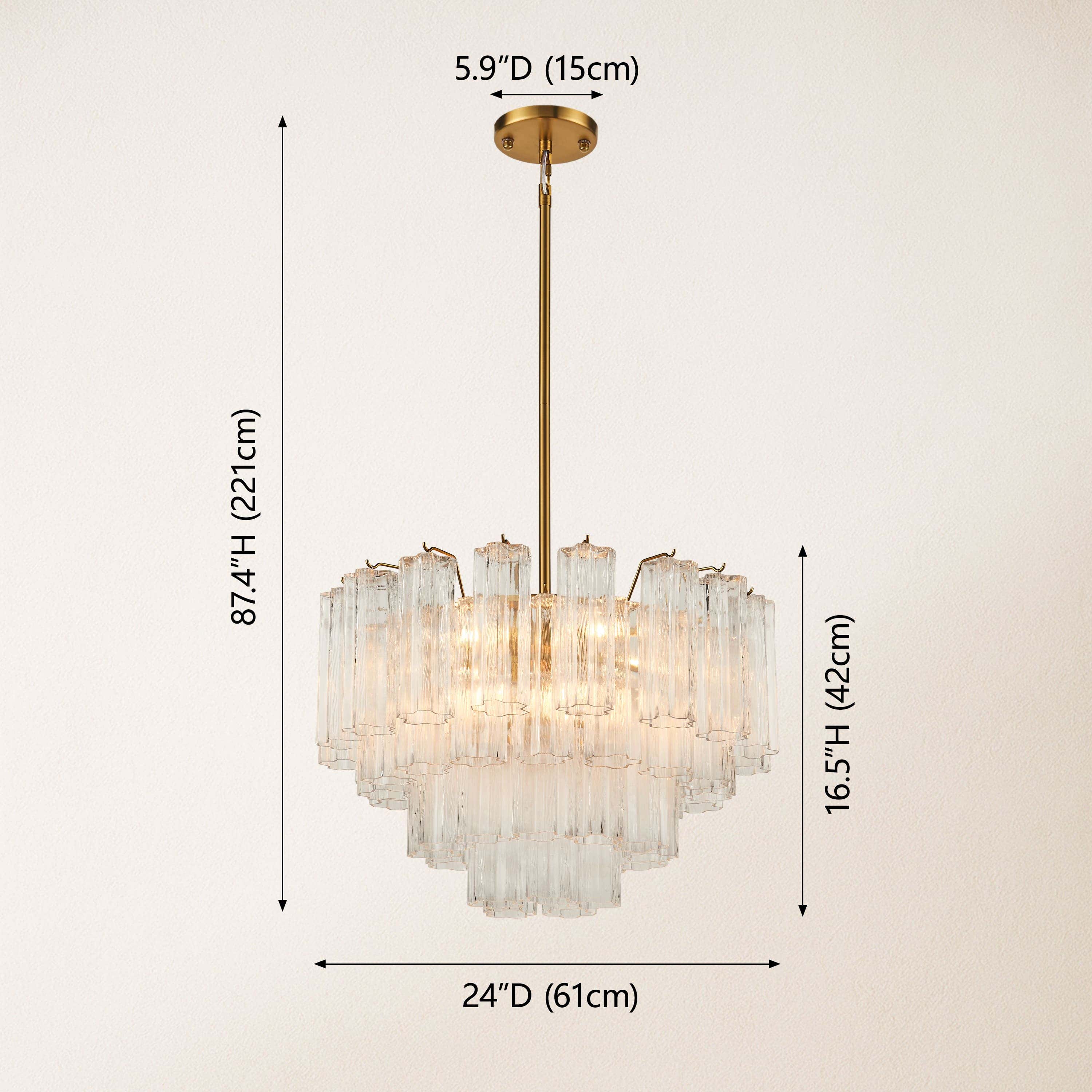 Dawel Glass Round Chandelier 24"D