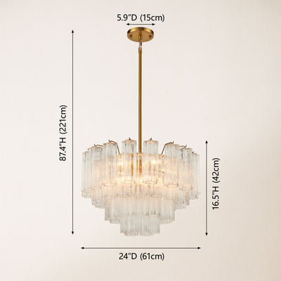 Dawel Glass Round Chandelier 24"D