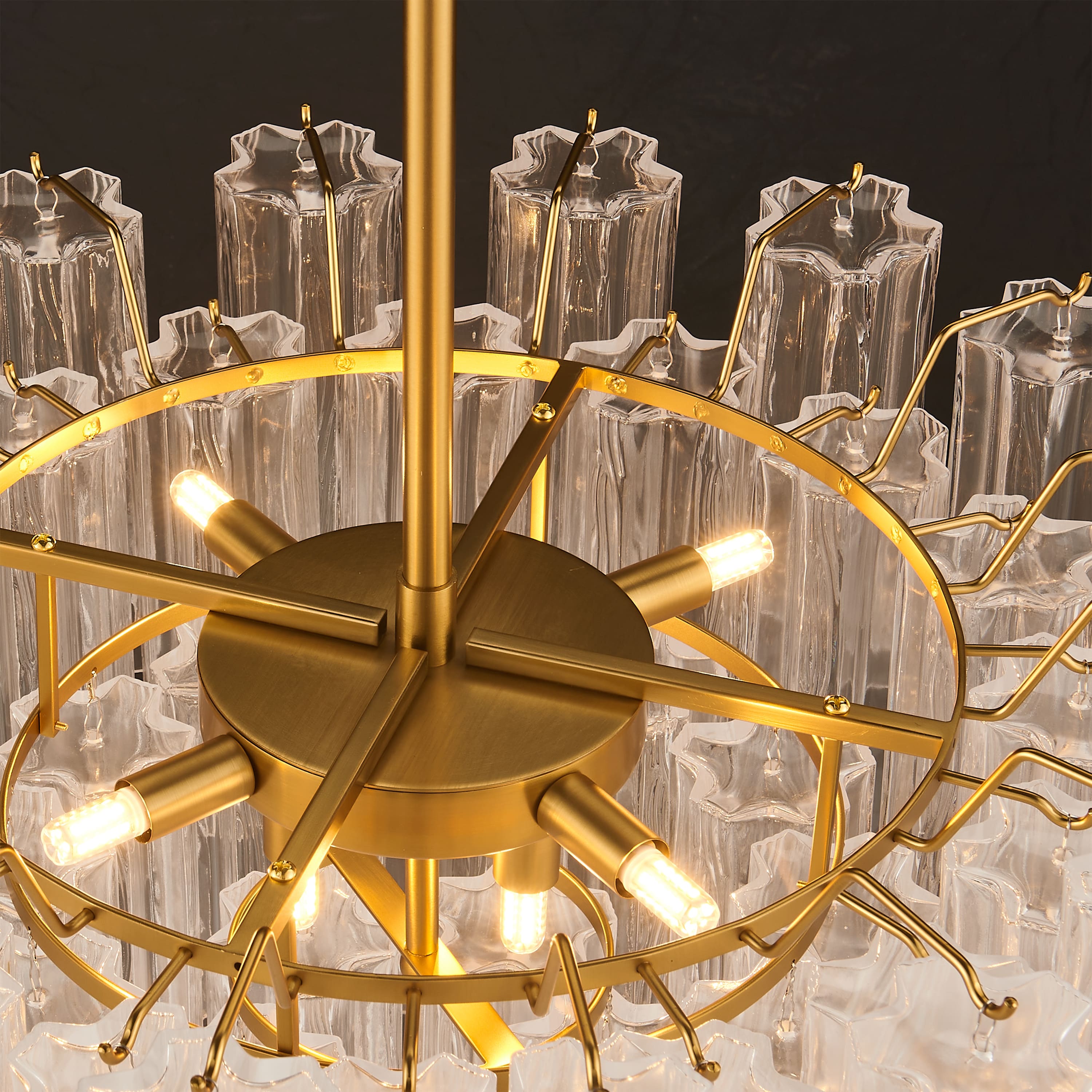 Dawel Glass Round Chandelier 24"D
