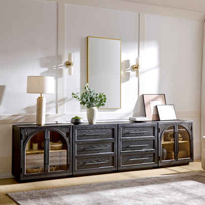 Alvar Arched 128″ Oak Modular Media Console(Set of 4)