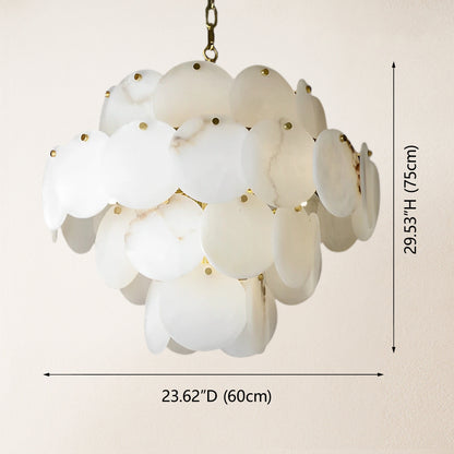 Egwent Alabaster Dish Magnolia Multi-Tiered Round Chandelier 23"D