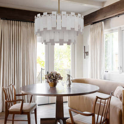 Nivislight Alabaster 2-Tier Round Chandelier 24"D