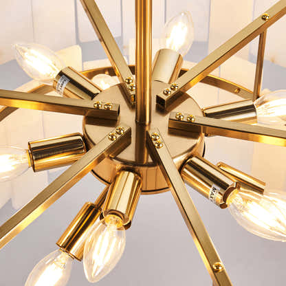 Nivislight Alabaster 2-Tier Round Chandelier 24"D