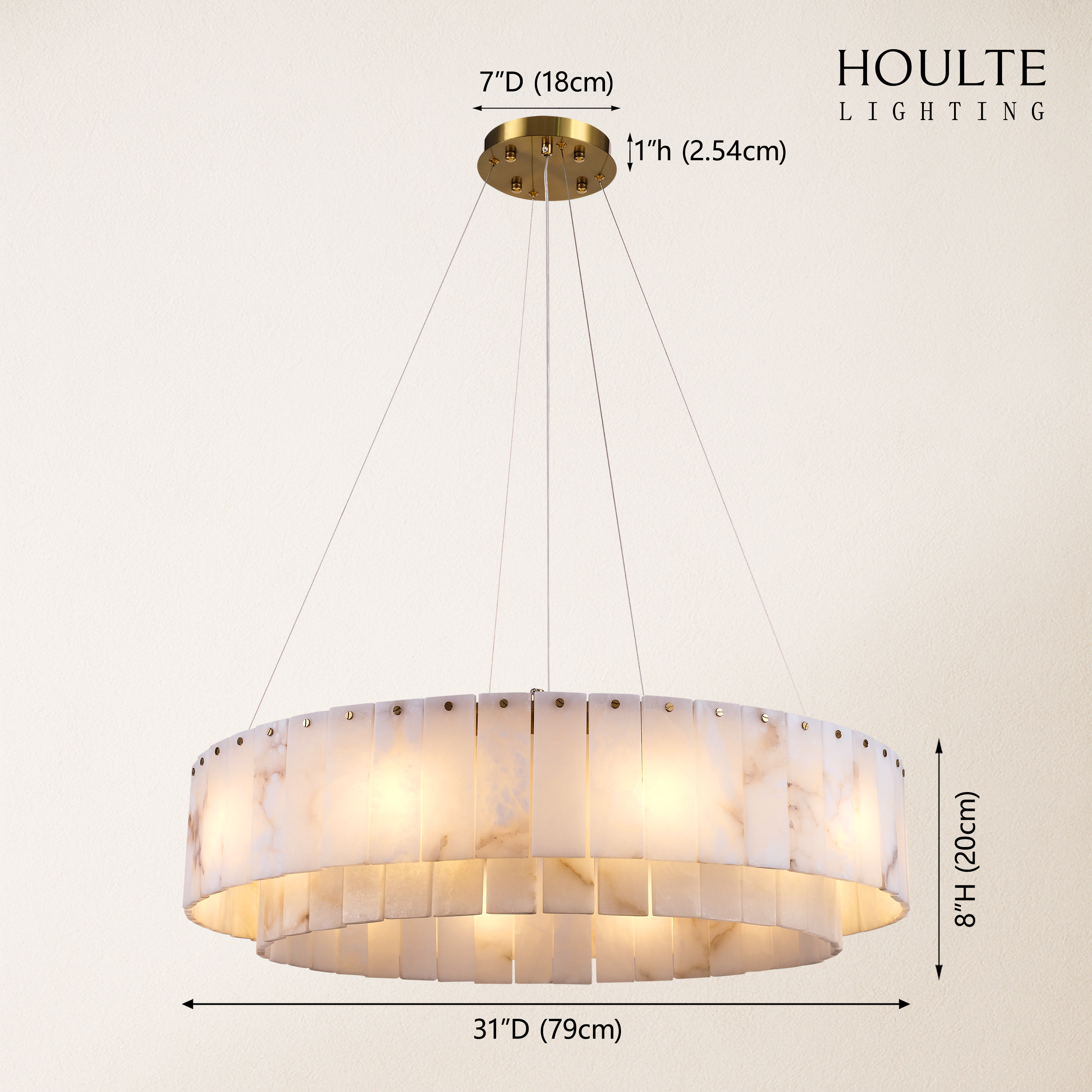Sawyer Alabaster Round Chandelier 31.5''