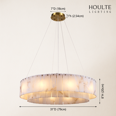 Sawyer Alabaster Round Chandelier 31.5''