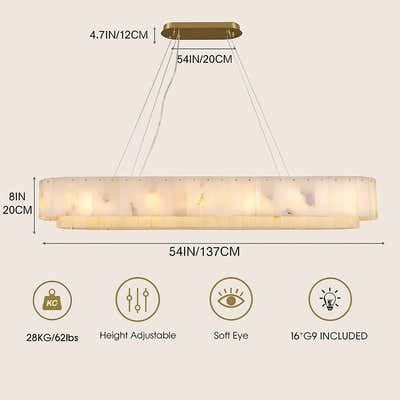 Sawyer Alabaster Oval Chandelier 54"
