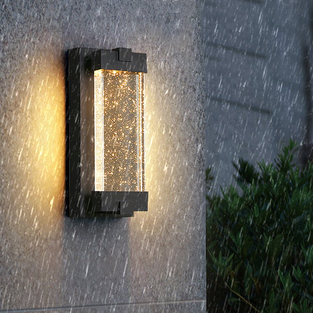 Pluvia Crystal Bubbles Rectangular Outdoor Wall Light