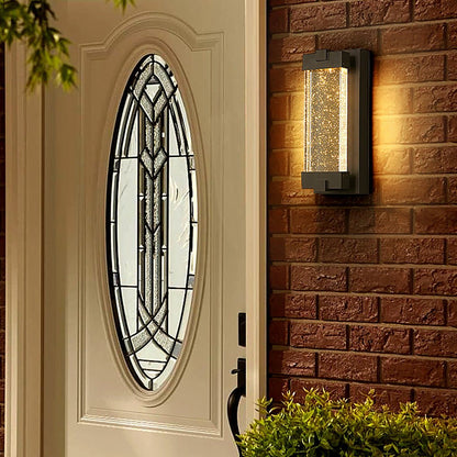 Pluvia Crystal Bubbles Rectangular Outdoor Wall Light