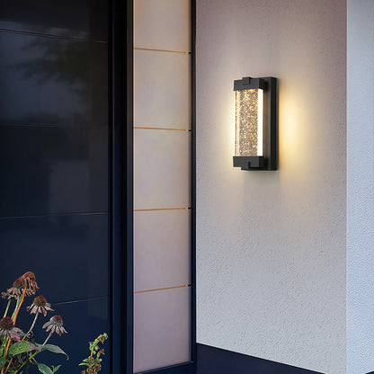 Pluvia Crystal Bubbles Rectangular Outdoor Wall Light