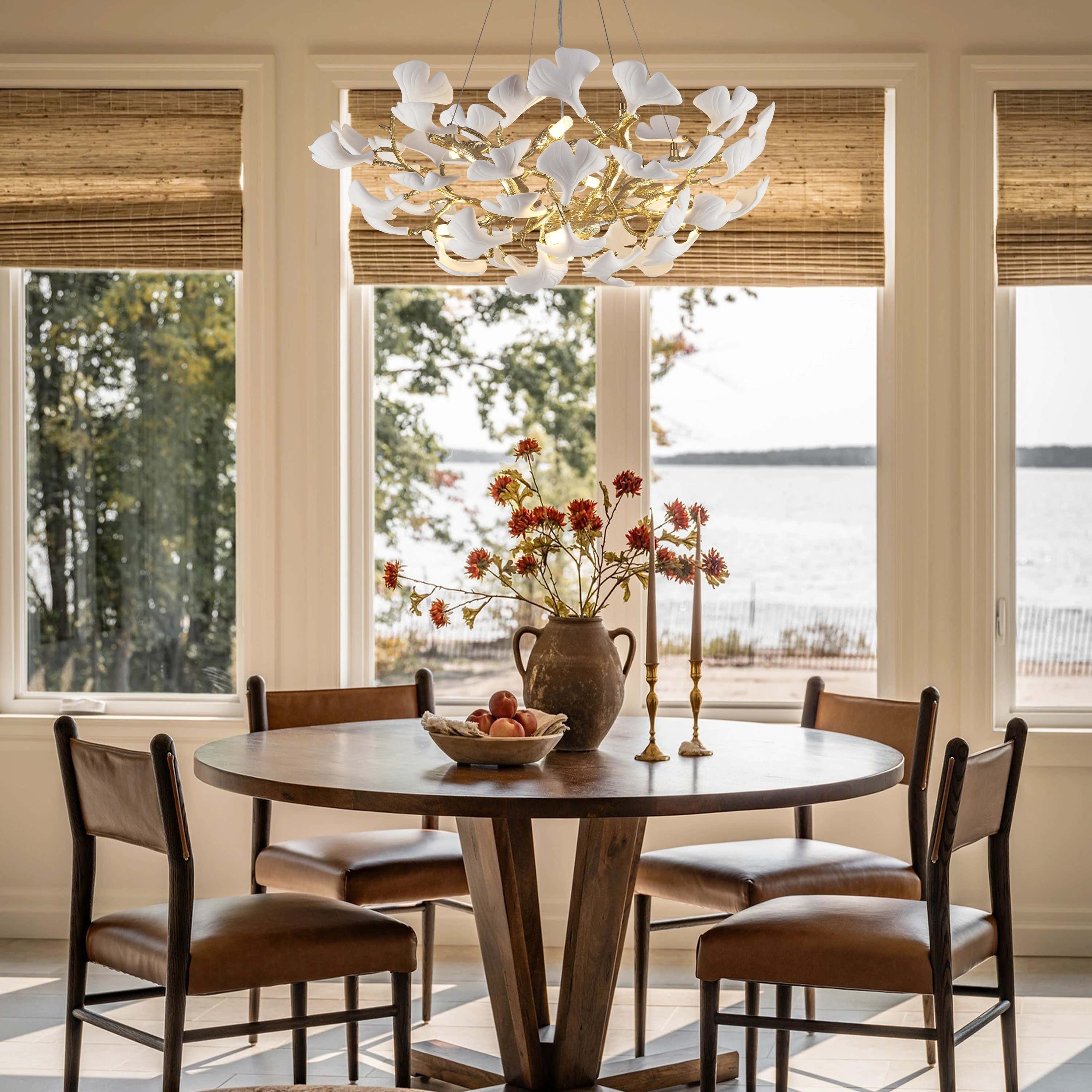 Twilight Branches Ceramic Glow Round Chandelier 32"D