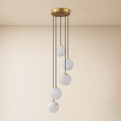 Solindra Resin Globe Cascade Chandelier 